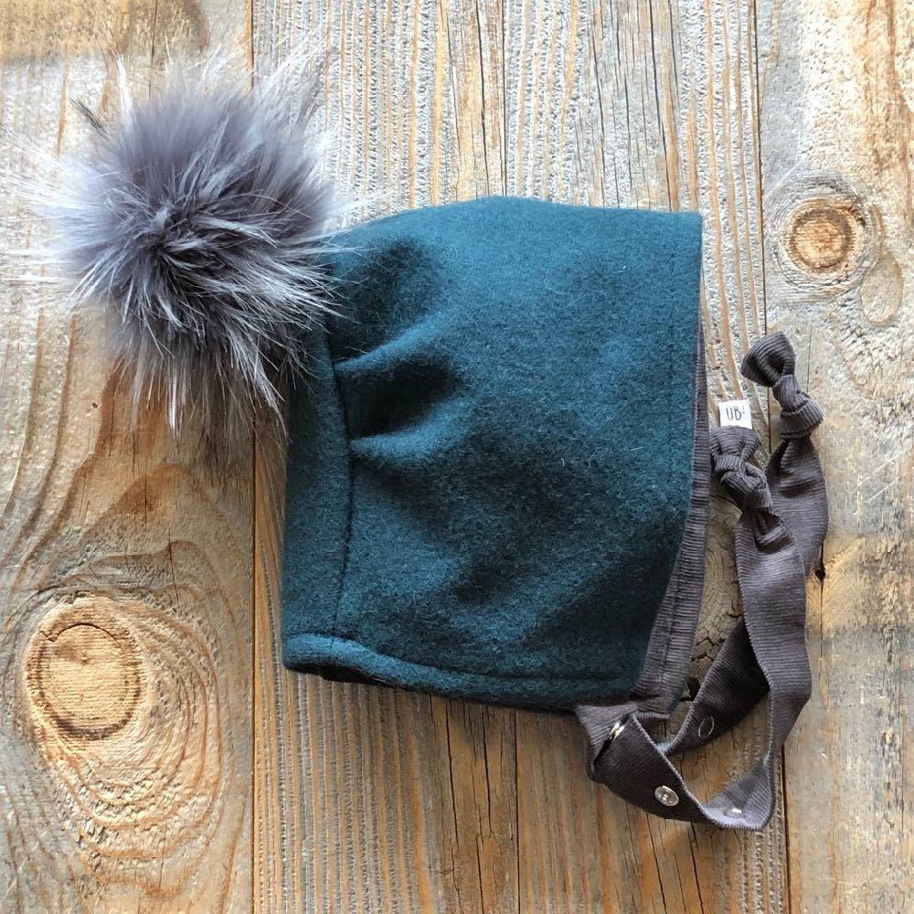Brimless Bonnet in Loden (add ears or poms) - bebabyco