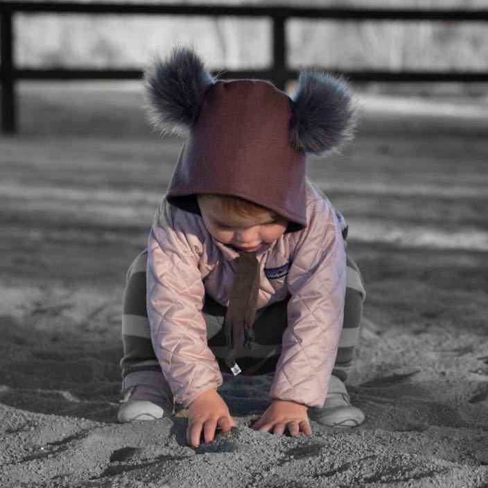 Brimless Bonnet in Fireside (add ears or poms) - bebabyco