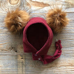 Brimless Bonnet in Garnet (add ears or poms) - bebabyco