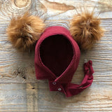 Brimless Bonnet in Garnet (add ears or poms) - bebabyco