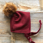 Brimless Bonnet in Garnet (add ears or poms) - bebabyco