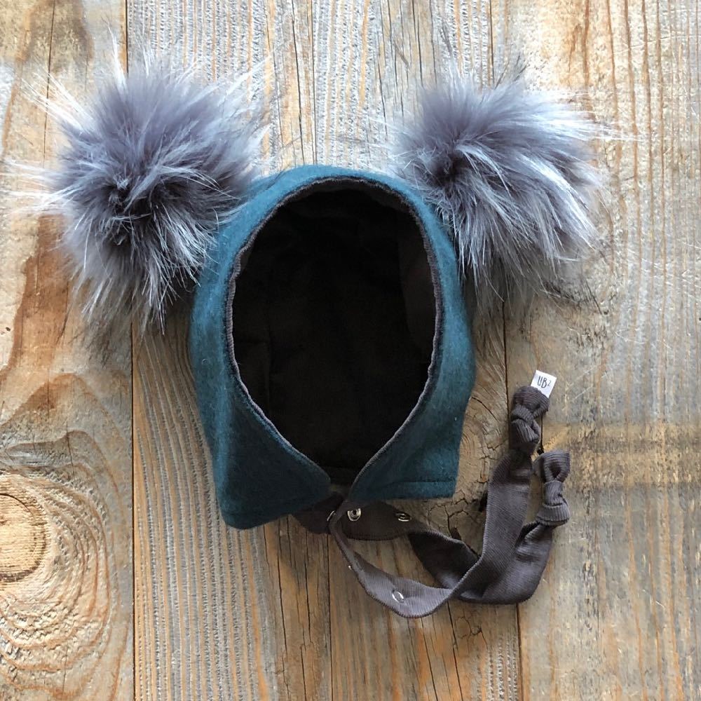 Brimless Bonnet in Loden (add ears or poms) - bebabyco