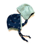 pilot bonnet in Organic Indigo Mint (white) Rainbow - bebabyco