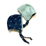 pilot bonnet in Organic Indigo Mint (white) Rainbow - bebabyco