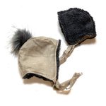 pilot bonnet in Organic Burlap (white) Rainbow - bebabyco