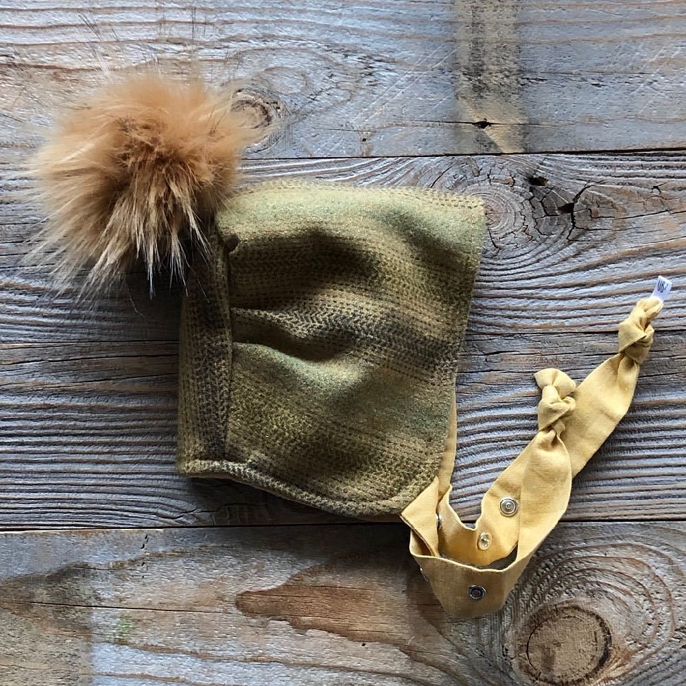 Brimless Bonnet in Sunlit Forest (add ears or poms) - bebabyco