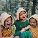 baby bonnets for toddlers and kids, sisters, family fun, outdoors, get outside