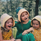 baby bonnets for toddlers and kids, sisters, family fun, outdoors, get outside