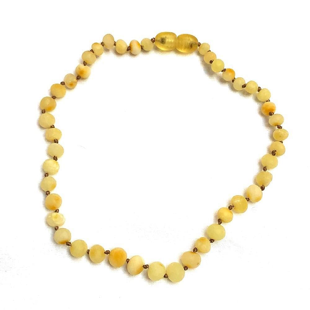 Teething necklace with raw lemon amber - bebabyco