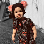 Brimless Bonnet in Black Panther (add ears or poms) - bebabyco