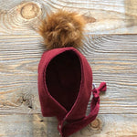 Brimless Bonnet in Garnet (add ears or poms) - bebabyco