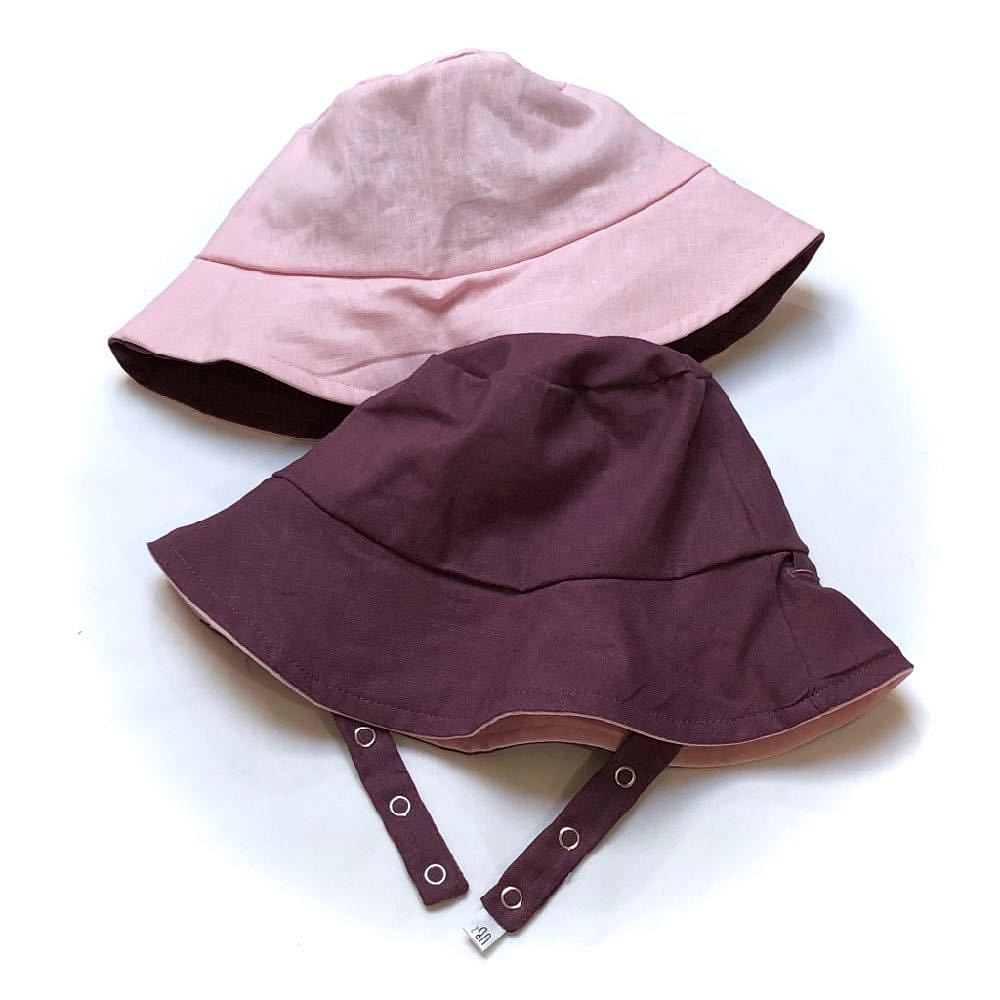 bucket hat in Grape Twist Linen - bebabyco