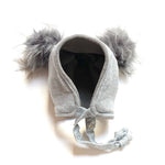 Brimless Bonnet in Herringbone Frost (add ears or poms) - bebabyco