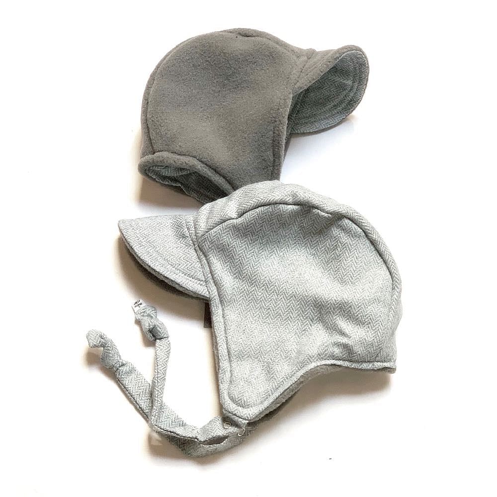 Pilot Bonnet in Herringbone Frost - bebabyco