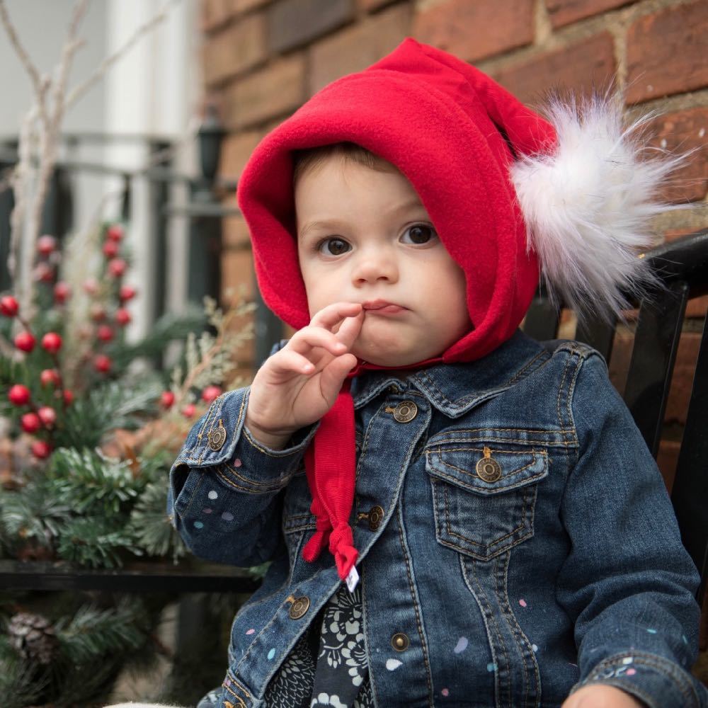 Pixie Gnome winter hat in Santa Red - bebabyco