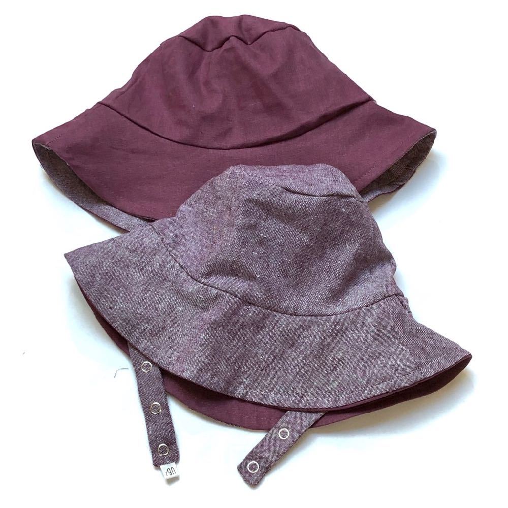 bucket hat in Sweetest Plum Linen - bebabyco